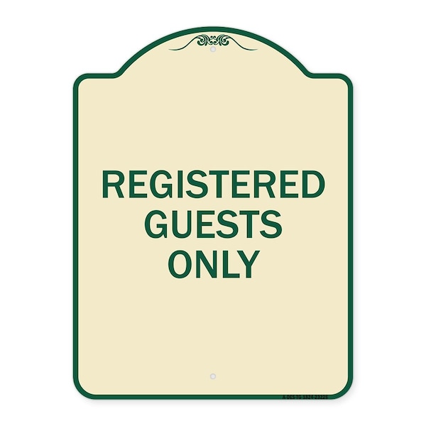 Registered Guests Only Heavy-Gauge Aluminum Architectural Sign, 24" H, TG-1824-23226